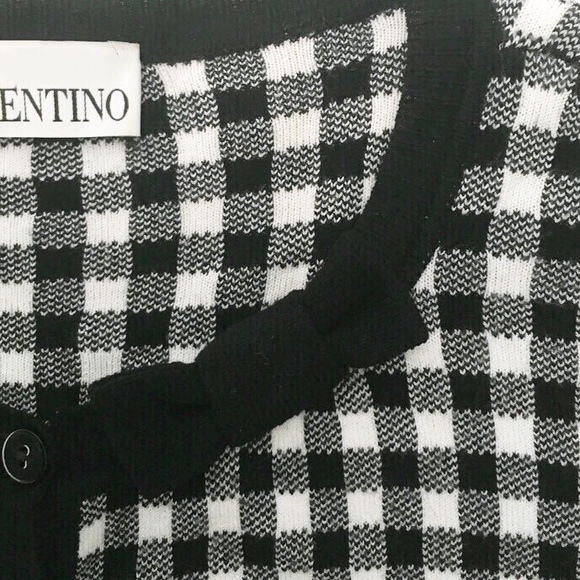 Red Valentino Black and White Cardigan Sweater - Picture 4 of 6